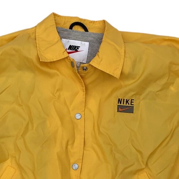 VINTAGE Nike Jacket White Tab Yellow Nylon Cotton Lined - Picture 2 of 13